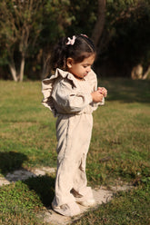 Beige Ruffled Jumpsuit